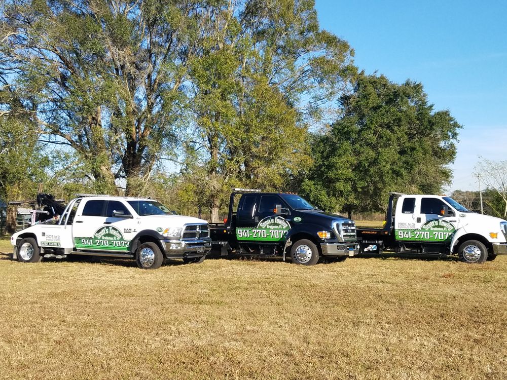 Scott's Towing fleet of three trucks